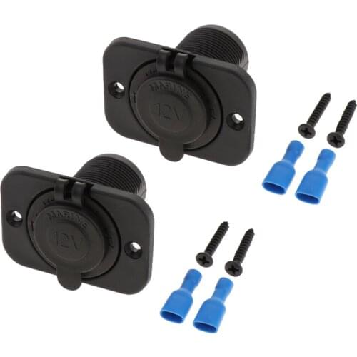 2x 12V 24V Car Motorcycle Boat Lighter Socket Power Charger Panel