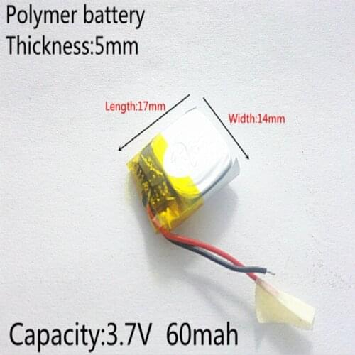 3.7V,60mAH,501417 PLIB; polymer lithium ion / Li-ion battery for GPS,mp3,mp4,mp5,dvd,bluetooth,model toy mobile bluetooth
