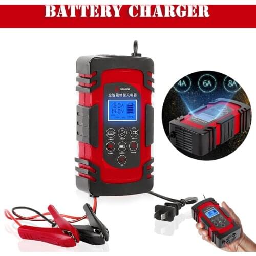 4A/6A/8A 12V 24V Car Auto RV Battery Smart Automatic Charger Pulse Repair Accessories LCD Screen Displays Batter Charger