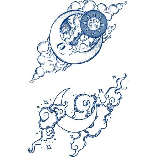 Butterfly/Moon/tree/palm lasts 15 days tattoo Waterproof Temporary Tattoos Men Flash Tatoo Sleeves tattoo Fake Tattoo For back