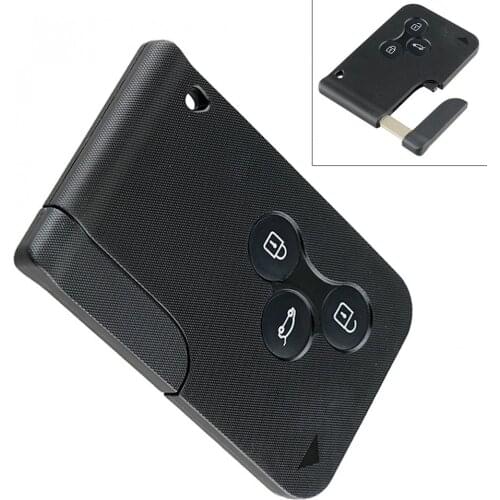 Black 3 Buttons Keyless Entry Replacement Key Remote Fob Card Shell Case for Renault Clio Renault Megane