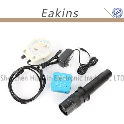 2K 4K 36MP FHD 1080P 60FPS HDMI USB Digital Video Microscope Camera 180X/300X Zoom C-Mount Lens+48LED USB Light