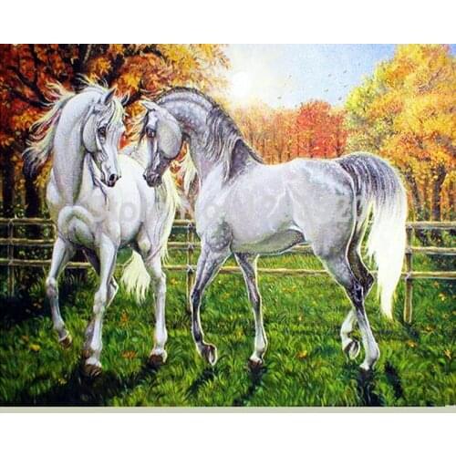 Diy Diamond Embroidery White Horse Full Rhinestone Mosaic Kit Home Decorative Picture Of Rhinestones Needlework Diamond Painting