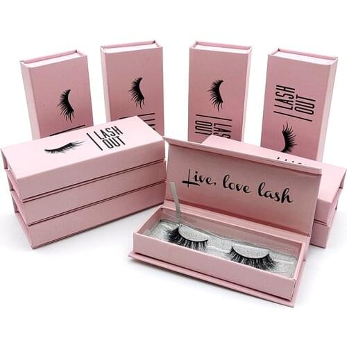 Private Label Pink Eyelashes Boxes With Tray Custom Lashbox Packaging With Logo 100% Real Mink Fur 25mm Mink Lashes