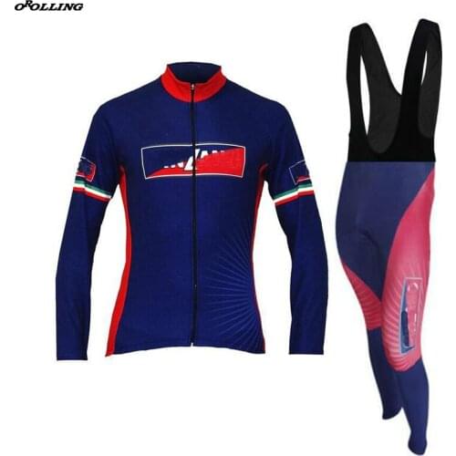 Retro Classical Thin OR Winter Thermal Fleece Team Cycling Long Sleeves Set Customized Road Mountain OROLLING