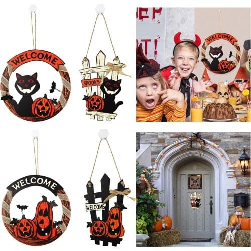 Creative Halloween Wreath Door Outside Outdoor Office Halloween Party Decor Crafts Holiday Housewarming Gifts