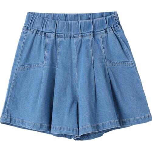 2021 Summer New Korean Shorts for Girls Casual Solid Color High Waist Loose Straps Denim Skirt Wholesale Clothing Girl Pants