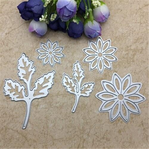 5pcs flower and leaf Metal Cutting Dies Stencil Scrapbooking Photo Album Card Paper Embossing Craft DIY