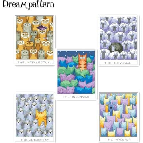 The imposter insomniac cross stitch package cartoon 18ct 14ct 11ct cloth cotton thread embroidery DIY handmade needlework