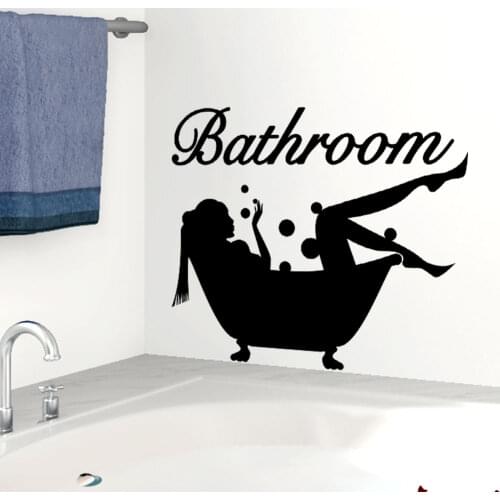 Bathroom Wall Sticker Letter Removable Art Vinyl Mural Home Room Toilet Door Vinyl Decal Transfer Vintage Decoration Quote Art