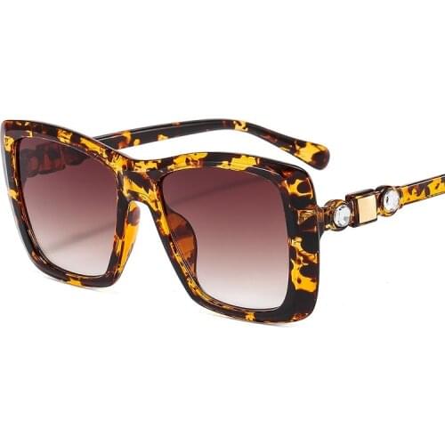 2021 New Fashion Cat Eye Sunglasses Women Men Square PC Gradients Lens Diamond Decorate Luxury Brand Designer Sun Glasses UV400