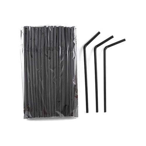 Wholesale 100pcs/bag Black PP Drinking Straws Cafe Bar Cocktail decoration Party Decoration Christmas Supplies Halloween
