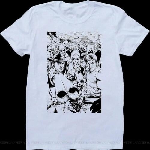 The Walking Dead B W Poster White Custom Made T-Shirt Colorful O Neck Tee Shirt