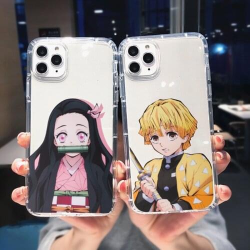 Japan Anime Demon Slayer Clear Phone Case For iPhone 11 12 Pro MAX 7 XR XS SE20 X 8 6s Plus Shockproof Soft Silicone Cover Coque