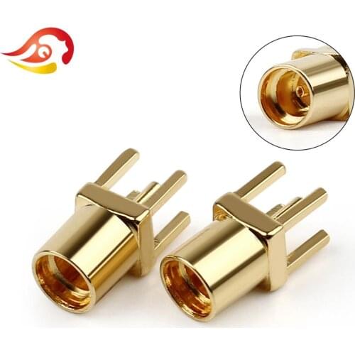 QYFANG 5Pcs MMCX Female Pin Audio Jack PCB Mount With Soldering Straight 24K Gold Plated Copper Wire Connector Metal Adapter