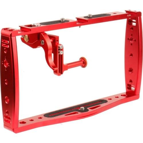 FEICHAO Diving Dual Handheld Grip Bracket Stabilizer Extension Phone Clamp Camera Rig Cage Underwater Case for GoPro Hero 9 8 7