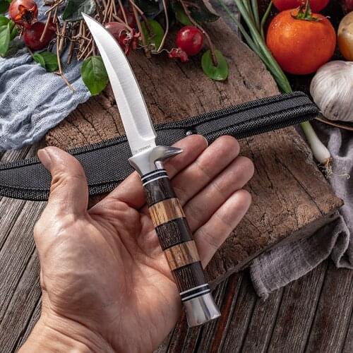 Stainless Steel Fishing Knife Kitchen Bone Meat Sushi Knife Camping Barbecue Knife Fruit Cutter Tool Straight Knife