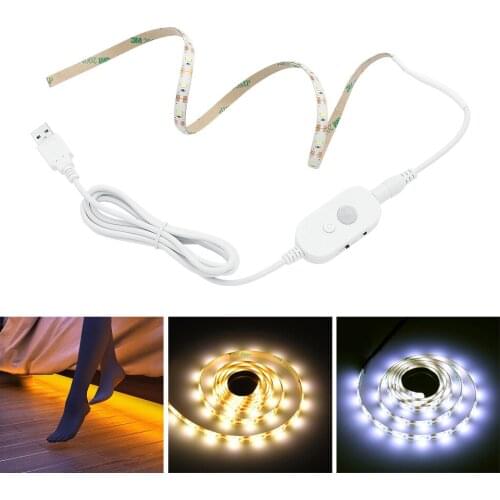Wireless PIR Motion Sennsor LED Cabinet Lights 1m 2m 3m 4m 5m Dimmable LED Strip Night Lamp For Under Bed Closet Wardrobe Stairs