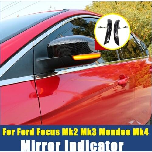 2pcs Dynamic Blinker LED Turn Signal For Ford Focus 2 3 Mk2 Mk3 EU Mondeo Mk4 Light Mirror Indicator Sequential