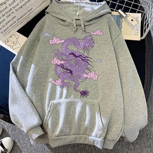 Print Hoodies Winter Women Thick Hoodie Long Sleeve Sweatshirt Hip Hop Harajuku Street Pocket Cool All-Match Cheap Loose Clothes