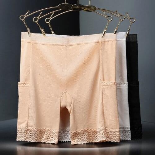 Women Safety Shorts Anti Chafing underPants With Pocket PLUS SIZE Lace Seamless Panties High Elasticity Breathable Underwear