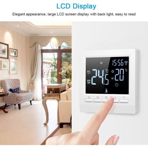 Smart WiFi Thermostat Smart Digital Temperature Control System LCD Touch Screen Electric Heating Thermostat Week Programmable