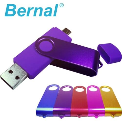 Bernal OTG pen drive Usb flash drive smartphone 4GB 8GB 16GB 32GB 64GB pendrive color rotary usb 2.0 flash drive for smart phone