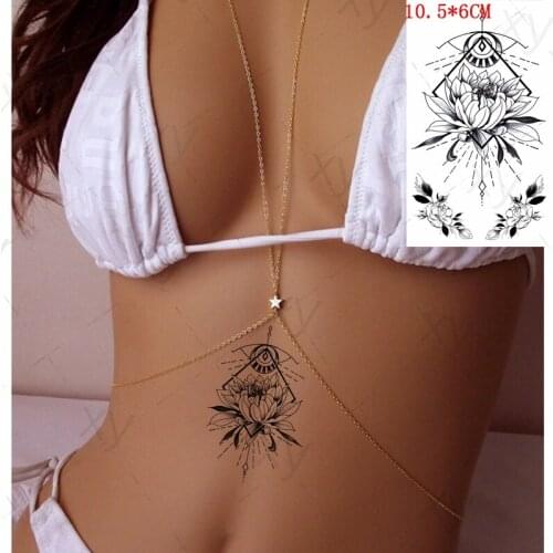 Waterproof Temporary Tattoo Sticker Lotus Sunflower Leaf Light Flash Tatoo Fake Tatto for Woman Men Girls 10.5*6cm