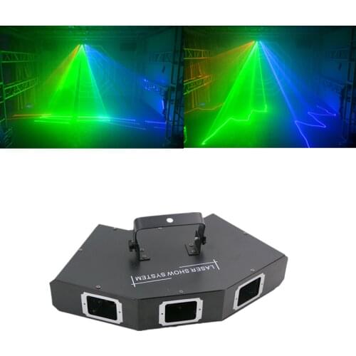 High-quality hot-selling fan-shaped three-head stage lighting laser light, suitable for disco, nightclub, music party, etc