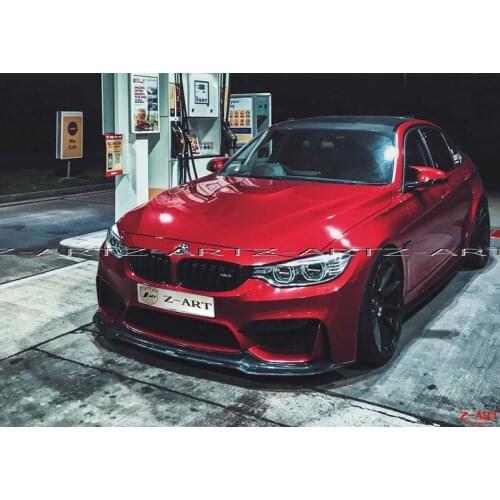 Z-ART fiber glass front spoiler for BMW M3 M4 2013-19 fiber glass front lip for BMW F80 F82 F83 retrofit front chin