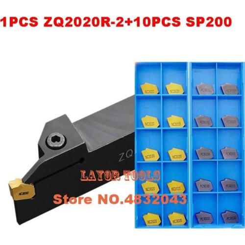 ZQ2020R-2 ZQ2020R-3 ZQ2020R-4 CNC lathe tool 1pcs + SP200 SP300 SP400 NC3020/NC3030 PC9030 CNC carbide insert 10pcs = 11pcs/set