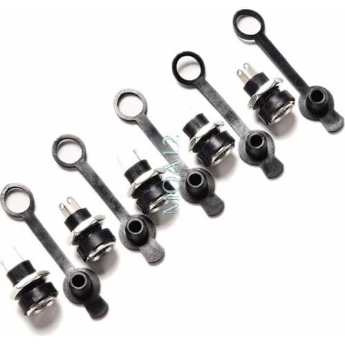 1pcs 3A 5.5 x2.1mm DC Power Black Waterproof Socket Jack Power Charger Plug Panel Mount Female Mount