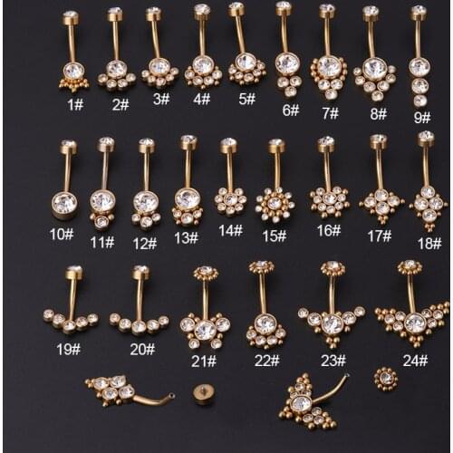 1PC Crystal Belly Button Rings Navel Ring Zircon Drop Body Belly Piercing Jewelry for Women Beach Belly Navel Rings