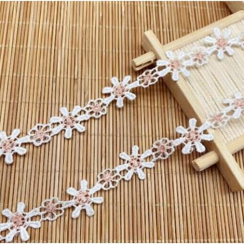1 Yard Wide:1.5cm,Water-Soluble Embroider Lace,Cute Two - colored Polyester Silk Flower Design,Clothing Accessories(ss-2144)