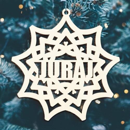 10pcs Personalized Name Ornaments Custom Name Snowflake Gift Tag Wood Christmas Tree Decoration Different Names Tags Bauble