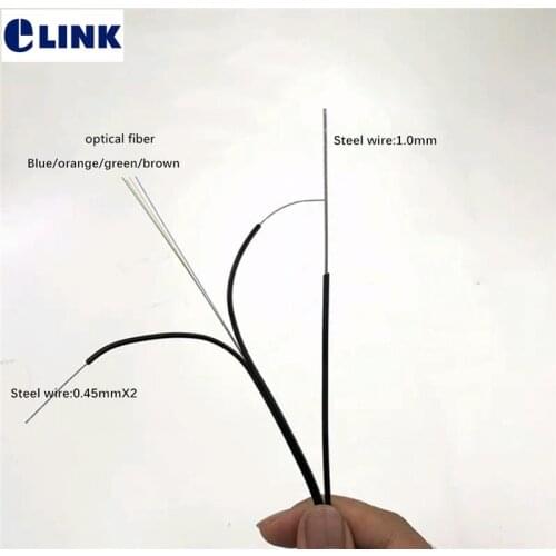 1000mtr ftth drop cable 3 steel wire 4 core G657A optical fiber black white 1km/roll outdoor self-support Butterfly cable ELINK