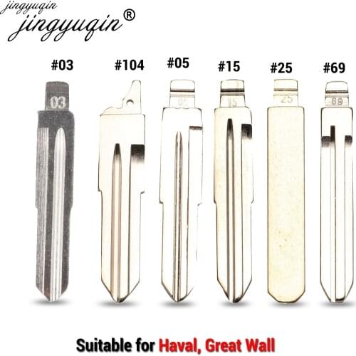 Jingyuqin 15pcs/lot No.03 15 25 69 104# Metal Blank Uncut Key Blade For Great Wall HAVAL HOVER Replacement Blade