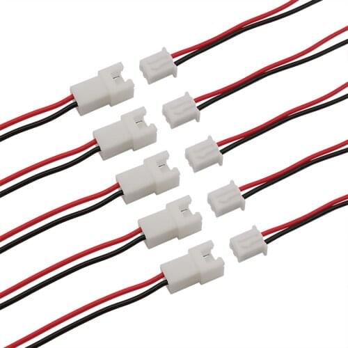 2/5/10 Pairs JST XH2.54mm XH2.54 2 Pin Male Female Cable Wire Connector JST 2.54 2P Plug Socket Connector 26AWG Length 20CM