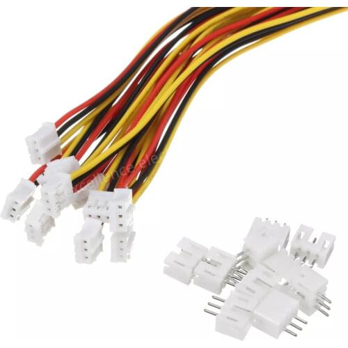 20 SETS Mini Micro JST 2.0 PH 3-Pin Connector plug with Wires Cables 300MM