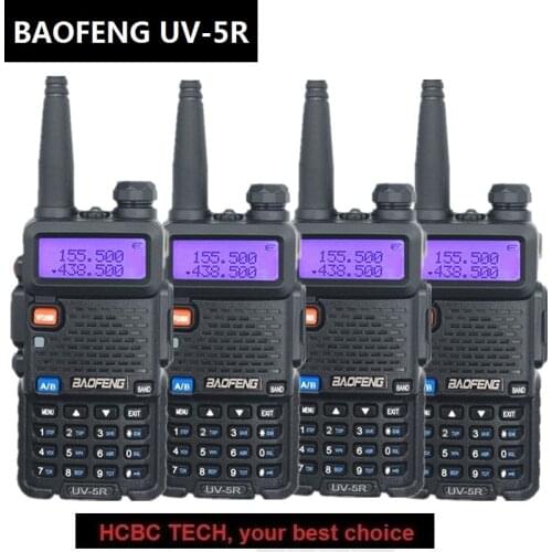 4PCS BAOFENG UV-5R Walkie Talkie VHF UHF 136-174MHZ/400-520MHZ Ham CB Radio Station HF Transceiver Radio Comunicator 1800MAH 5W