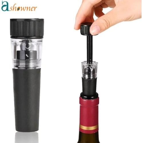 4 in 1 Air Pump Wine Bottle Opener Air Pressure Vacuum Red Wine Stopper Beer Lid Corkscrew Corks Out Bar Tools Accessories