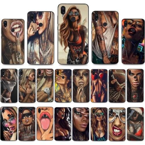 Sexy Sleeve Tattoo Girl Phone Cases For Xiaomi Redmi Note7 Pro Note8 Pro 8T Note9 9T Redmi8 8A Note10 Pro 9C X3