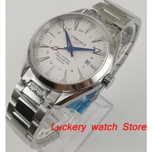 Corgeut 41mm Luxury GMT Mechanical Watch Automatic Movement Men Mechanical Wrist Watches