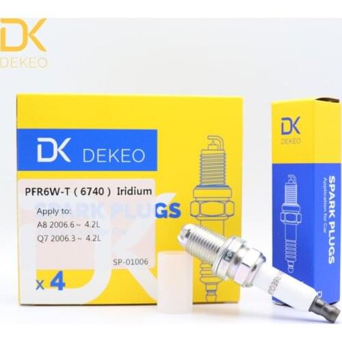 Dekeo For Audi A8 Q7 4.2L Spark Plug PFR6W-T 6740 4PCS
