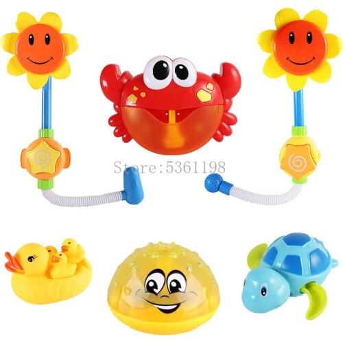 Baby Bath Toys Crabs Bath Toy Play in Summer in Bathroom Water Playing Toy Sunflower Electric Shower Spraying Beach Toy For Kids