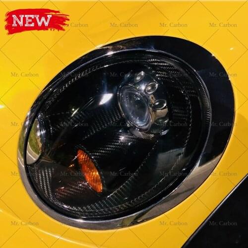 FOR MINI R55 R56 R57 R58 R59 CARBON FIBER FRONT HEADLIGHT LAMP HOUSING TRIM TUNING PART FOR MINI R56 FORGED CARBON LAMP COVER