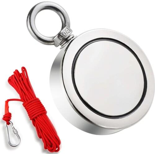 500KG Double Side Magnet Detector Neodymium Metal Sea Fishing Hunting +10M Rope