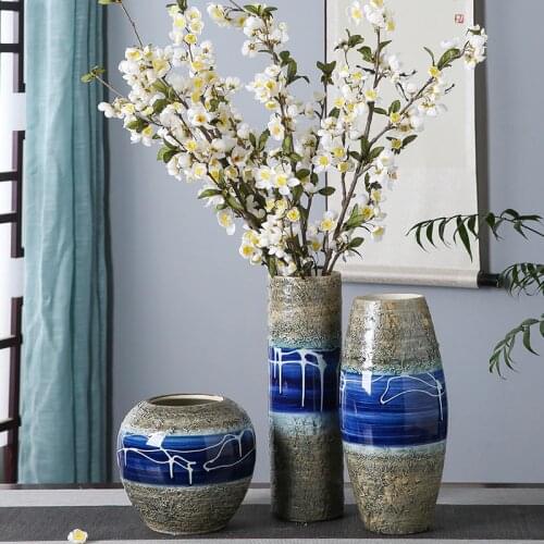 Jingdezhen Porcelain Handmade Gifts Celadon Ceramic Vases Personality Retro Home Decorations Flower Arrangement Vase Pot