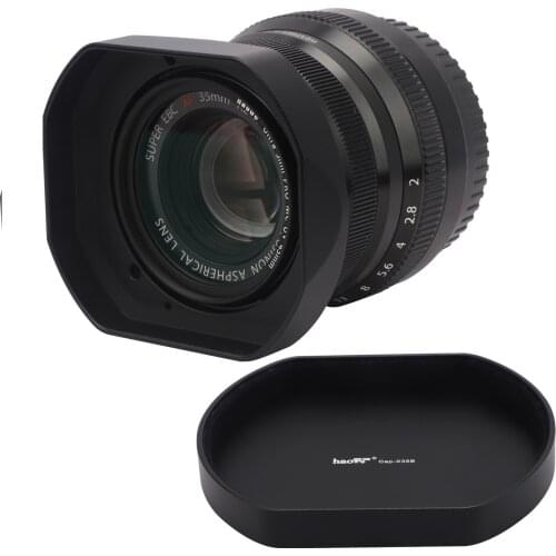 Haoge LH-X35B Metal Square Bayonet Lens Hood for Fujinon XF35mmF2 R WR XF23mmF2 R WR XC 35mm F2 (XC35mmF2)