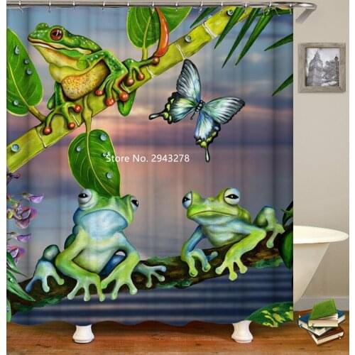 Best Selling Animal Squirrel Dolphin Pattern Waterproof and Mildewproof Water Shower Curtain Home Bathroom Decoration with Hooks